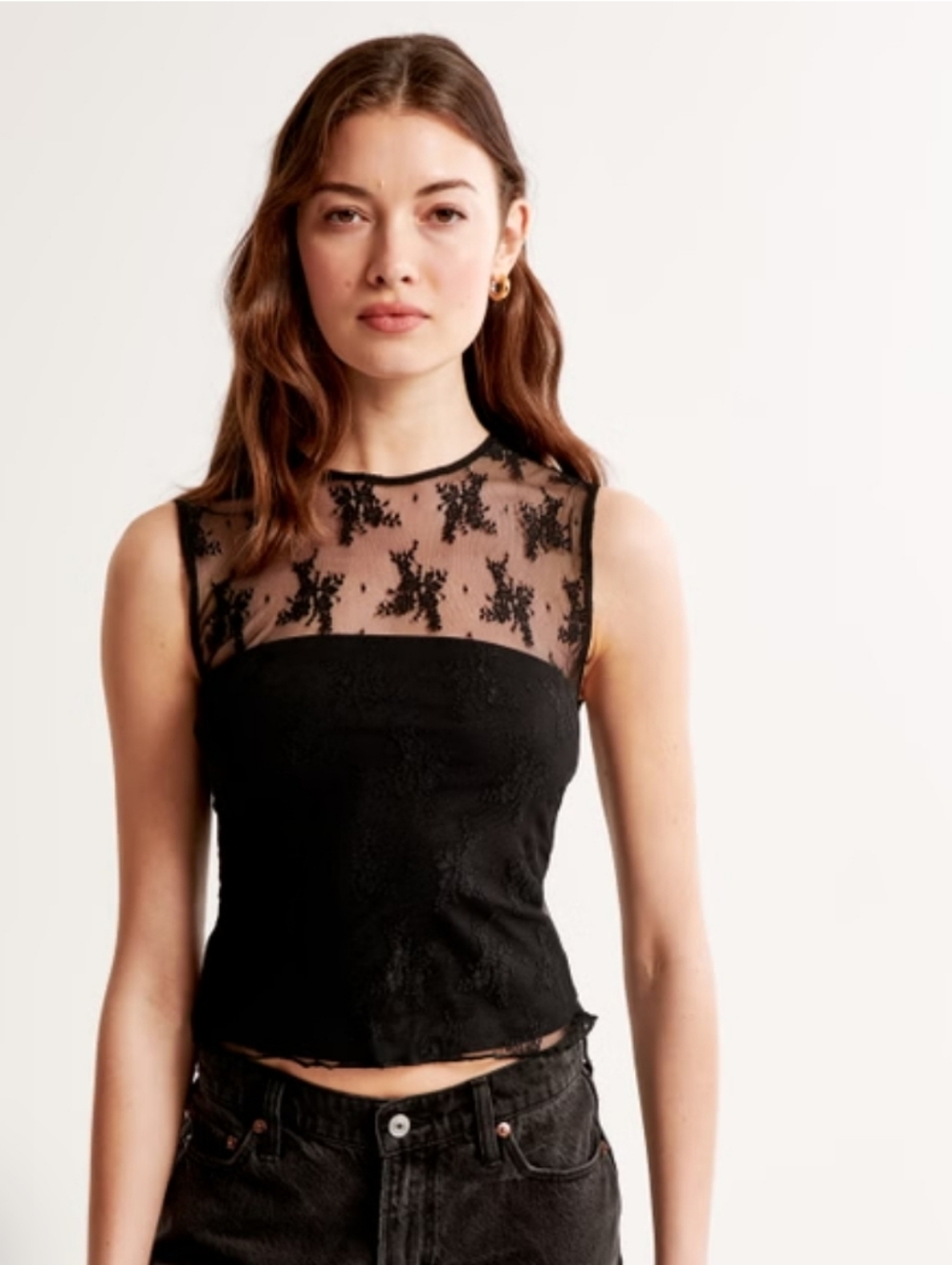 Sophie Rue Black Lace Shell Top